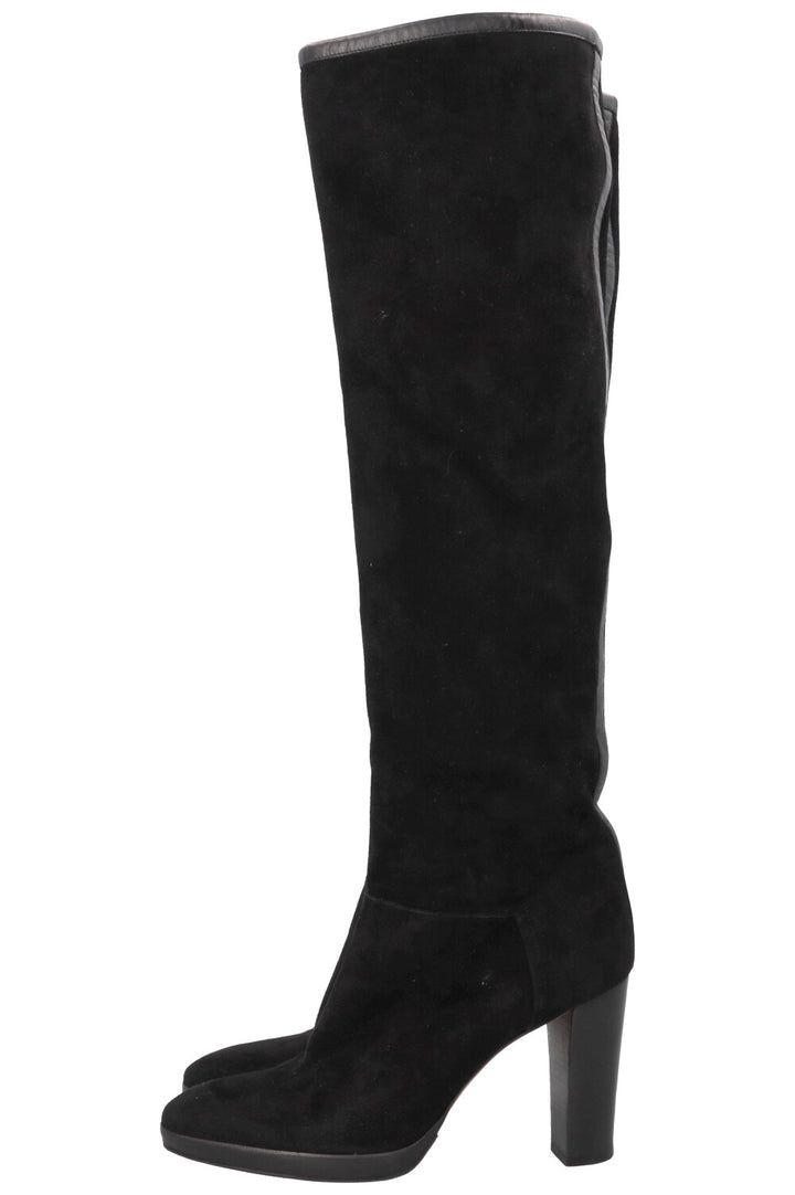 LORO PIANA Thador Knee High Boots Suede Black
