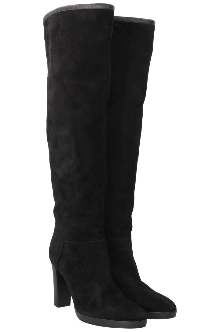 LORO PIANA Thador Knee High Boots Suede Black