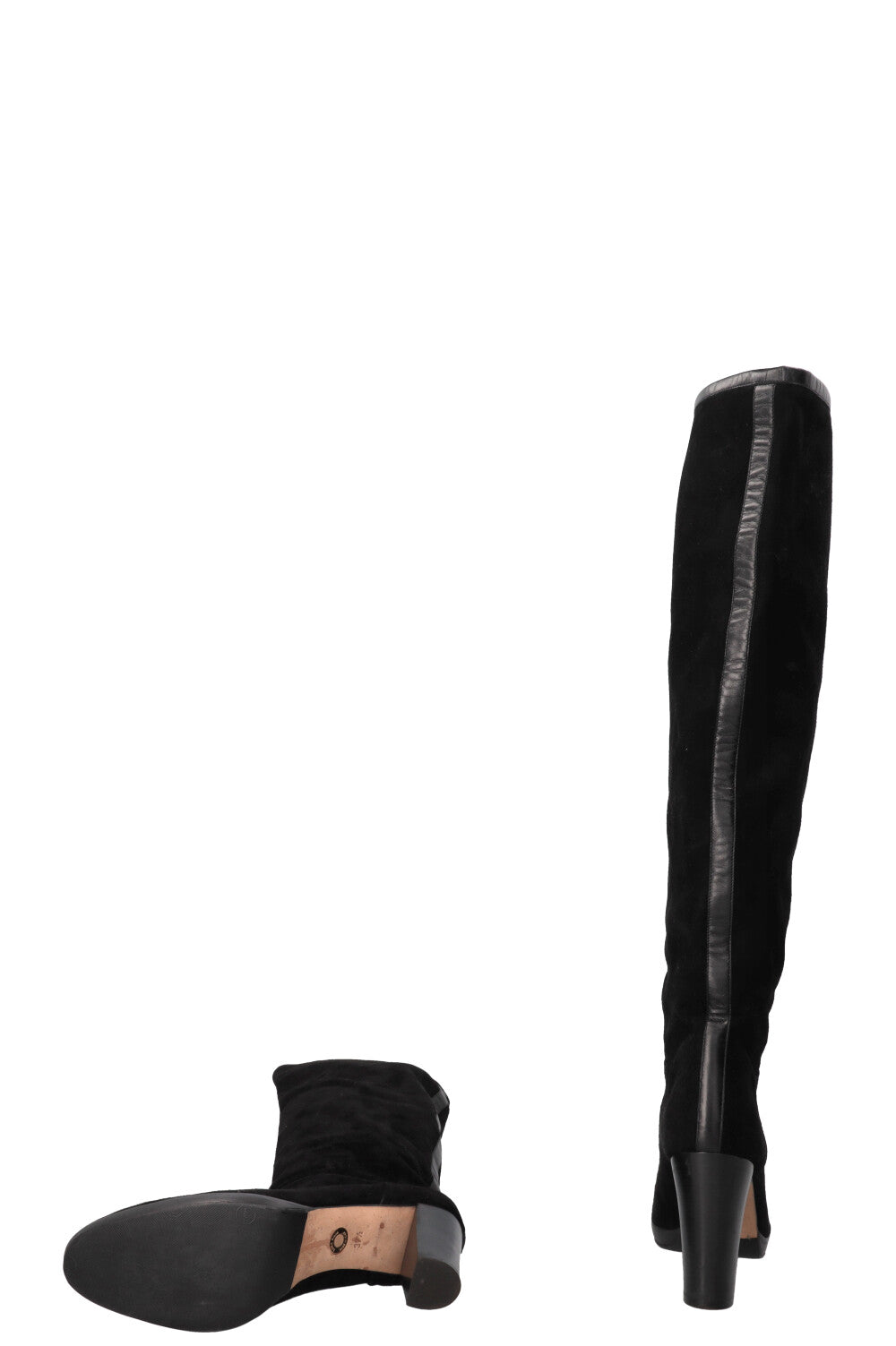 LORO PIANA Thador Knee High Boots Suede Black