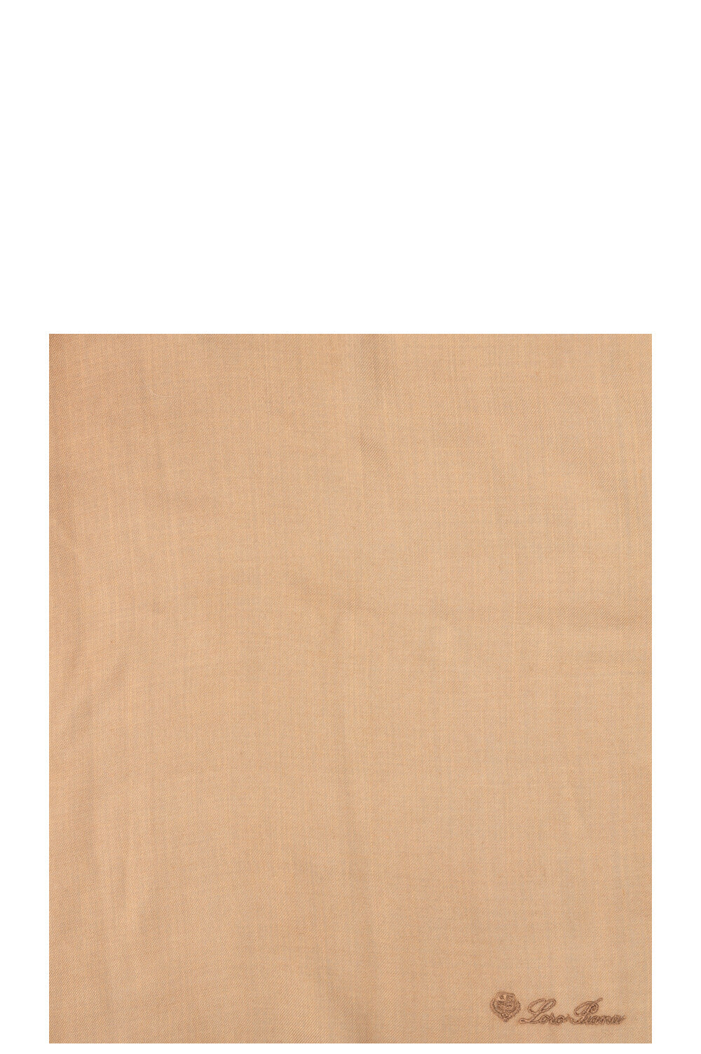 LORO PIANA Logo Embroidered Scarf Brown