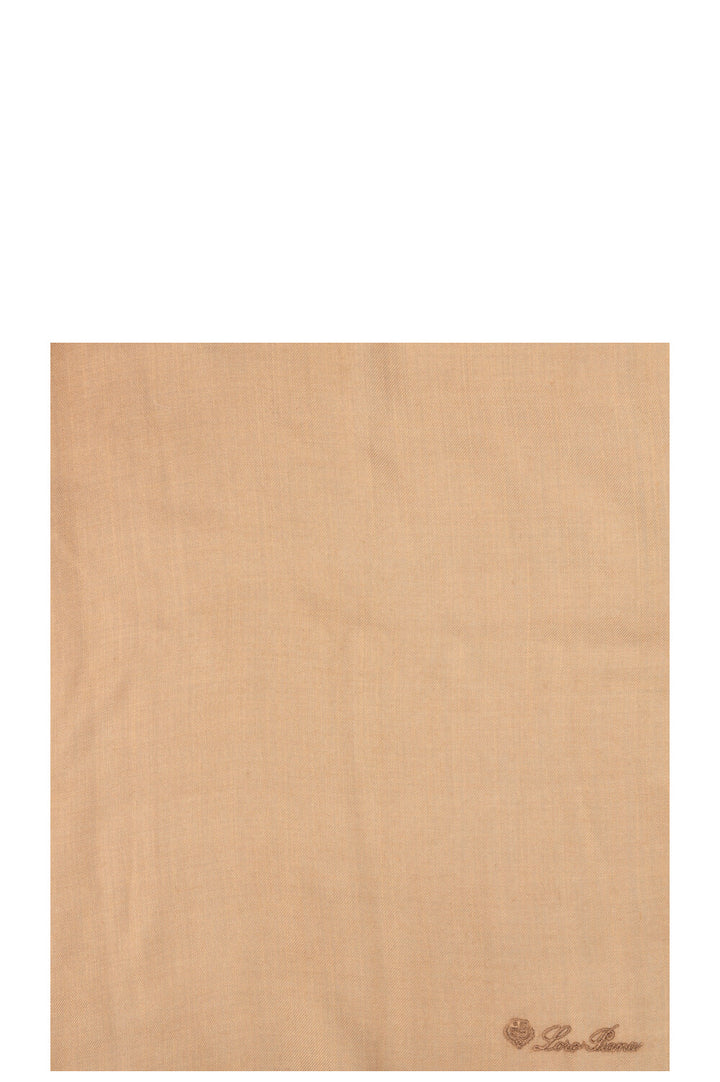 LORO PIANA Logo Embroidered Scarf Brown