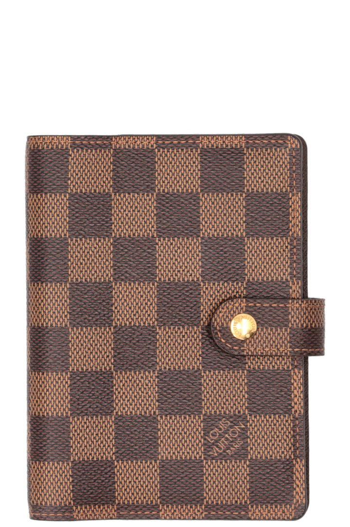 LOUIS VUITTON Couverture d'agenda Toile Damier Ebene