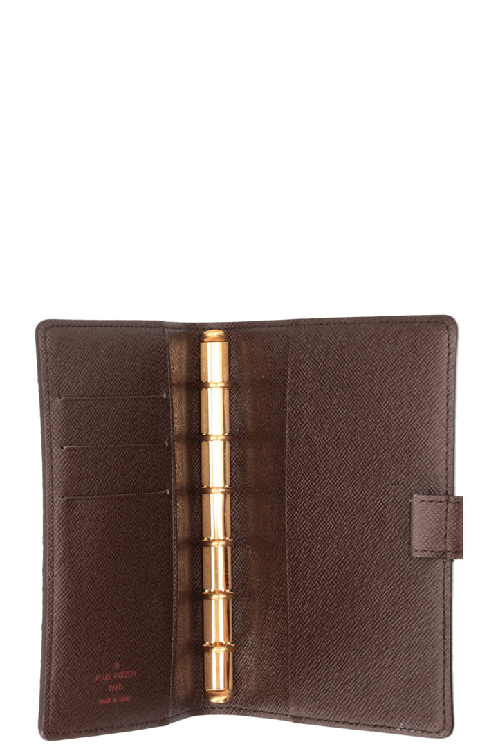 LOUIS VUITTON Couverture d'agenda Toile Damier Ebene