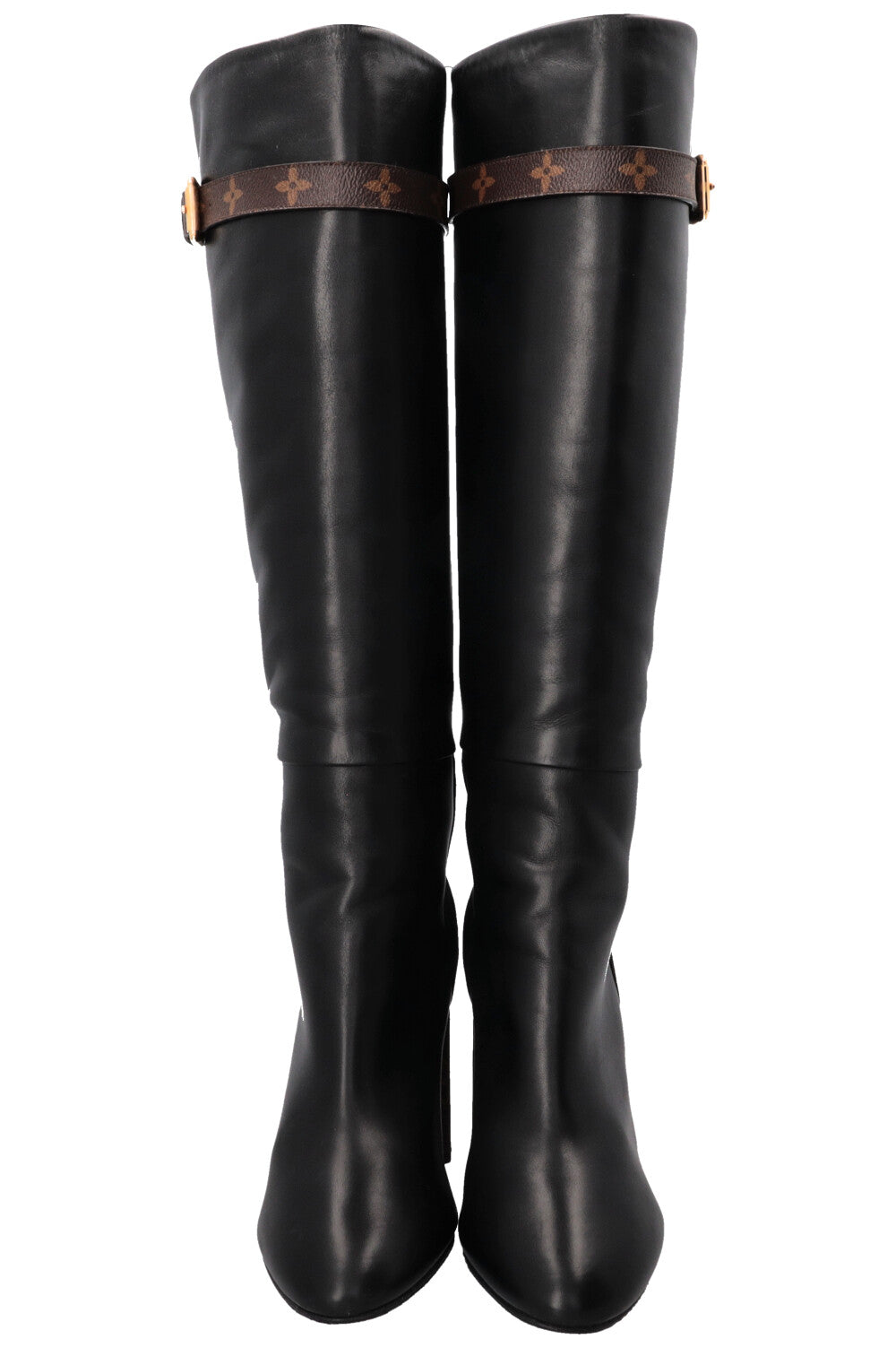 LOUIS VUITTON Boots MNG Detail Leather Black