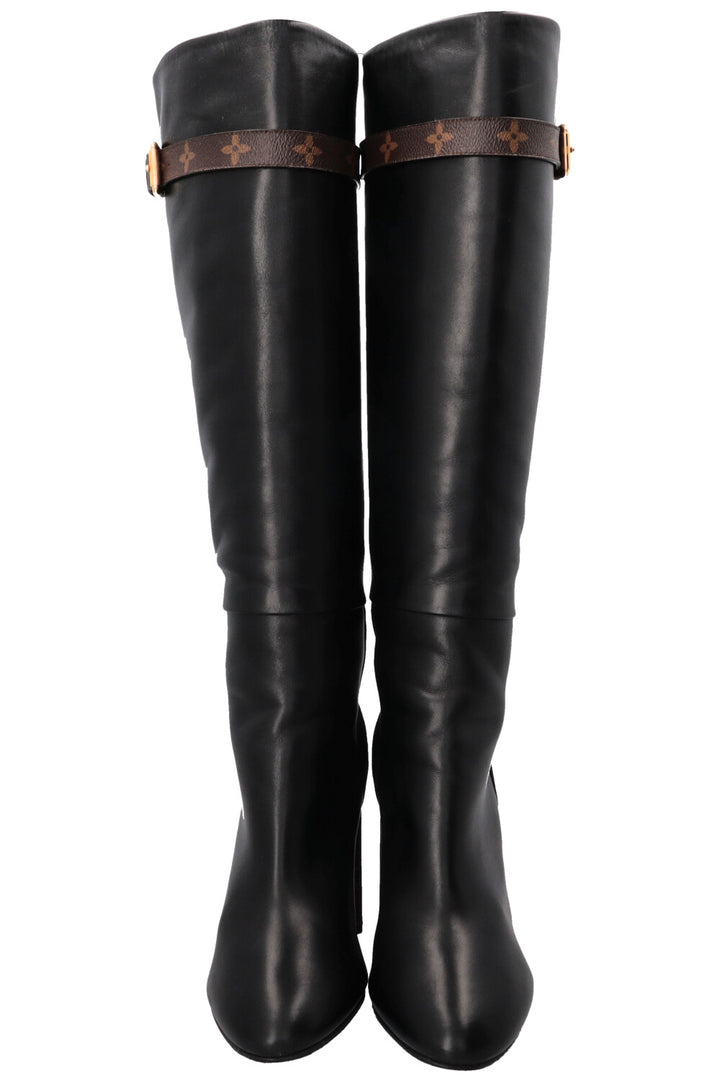 LOUIS VUITTON Boots MNG Detail Leather Black