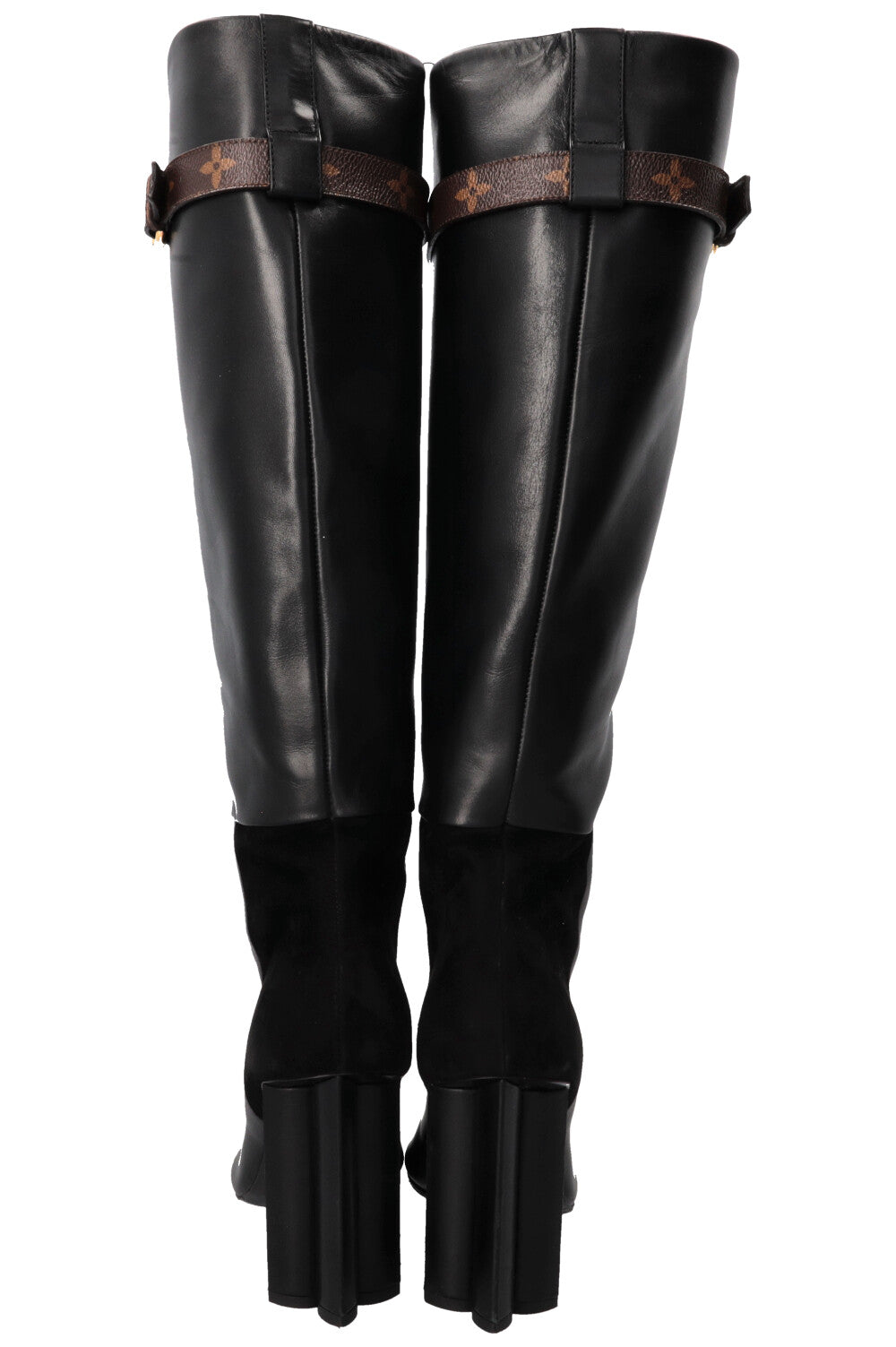 LOUIS VUITTON Boots MNG Detail Leather Black