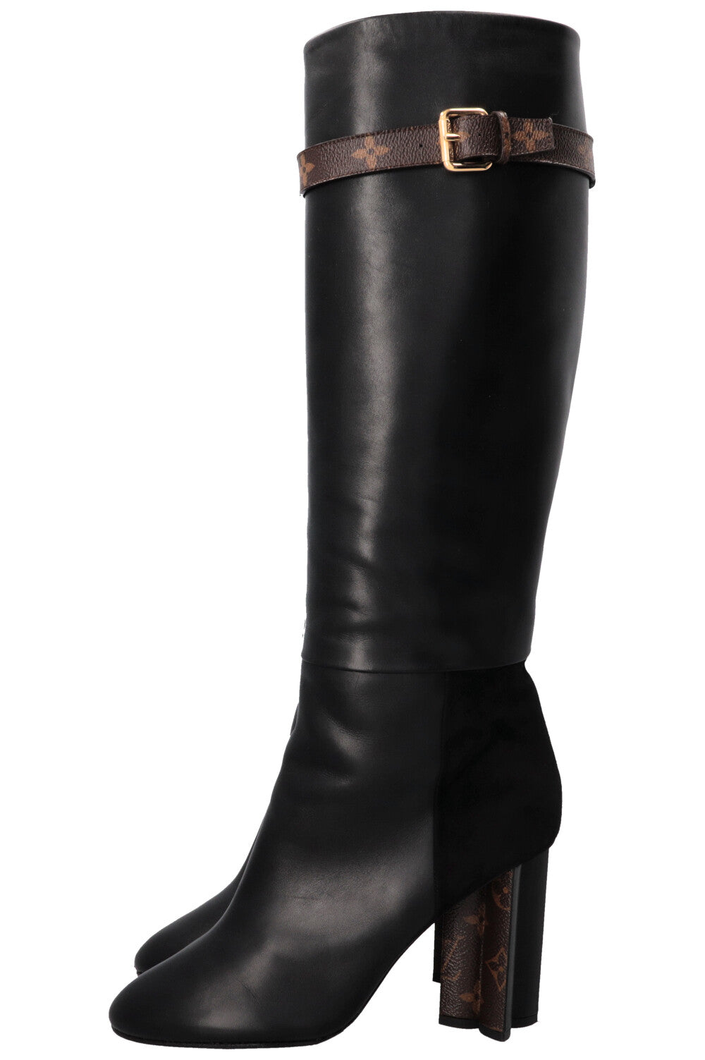 LOUIS VUITTON Boots MNG Detail Leather Black