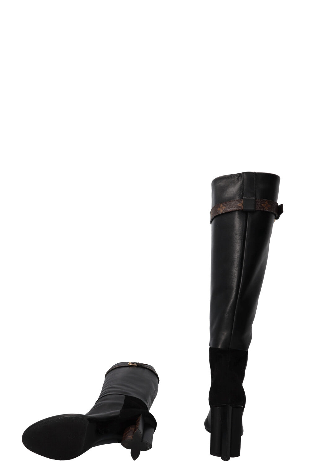 LOUIS VUITTON Boots MNG Detail Leather Black