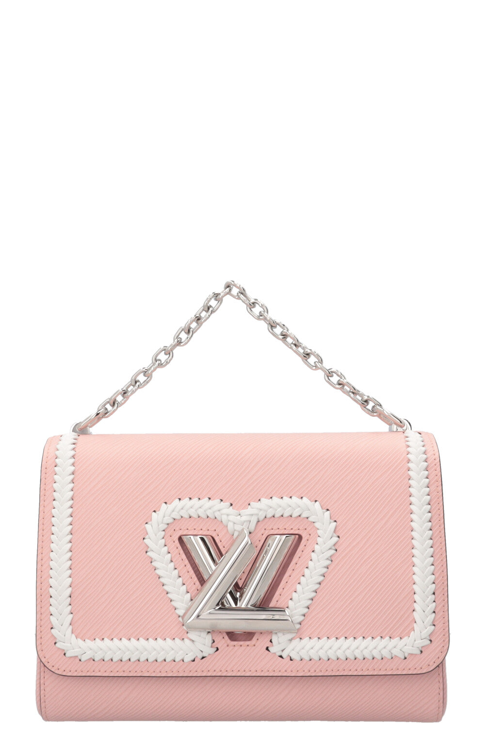 LOUIS VUITTON Twist MM Tressé Epi Rose Blanc