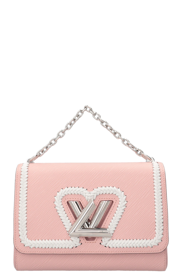 LOUIS VUITTON Twist MM Tressé Epi Rose Blanc