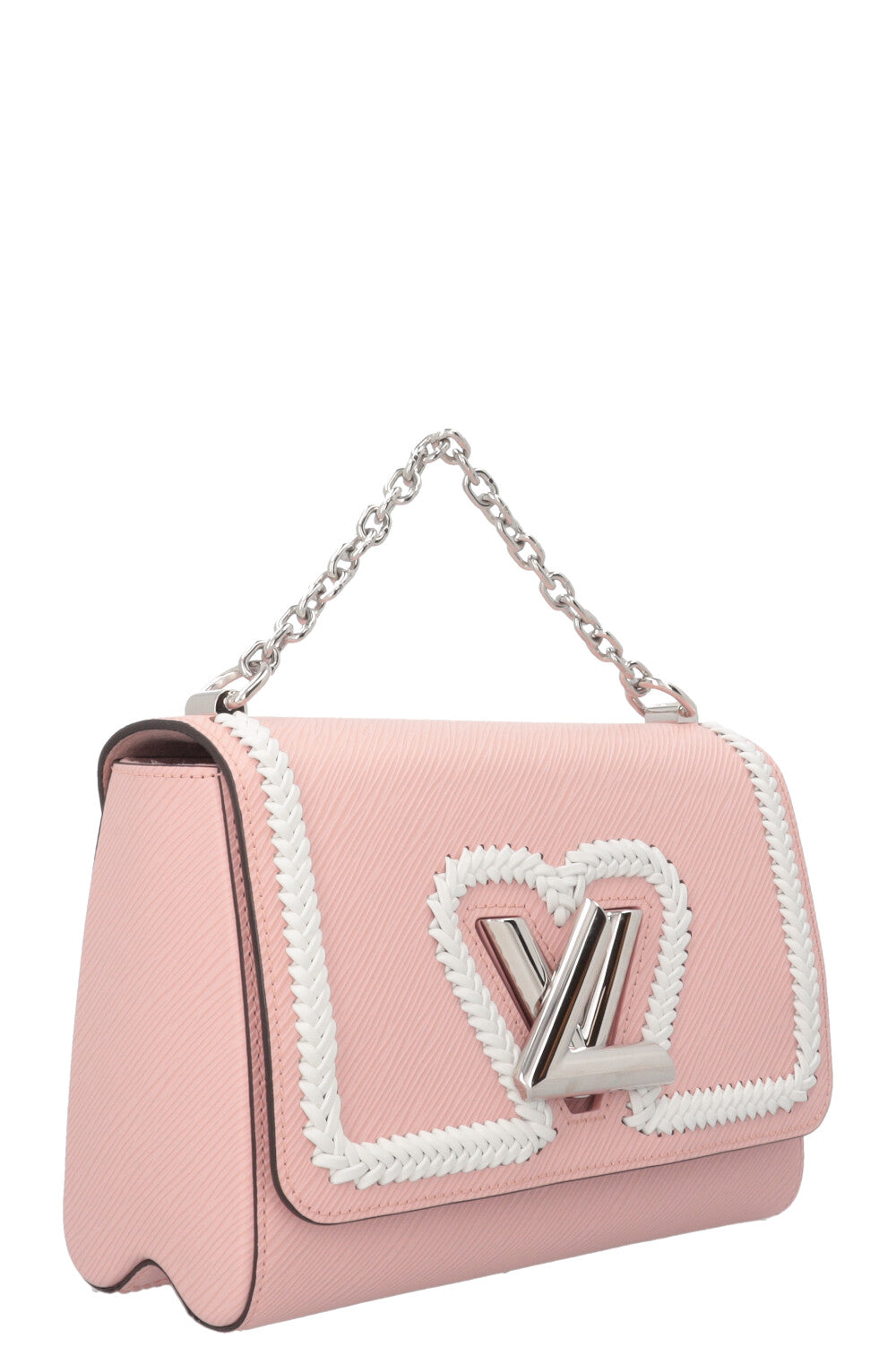 LOUIS VUITTON Twist MM Tressé Epi Rose Blanc