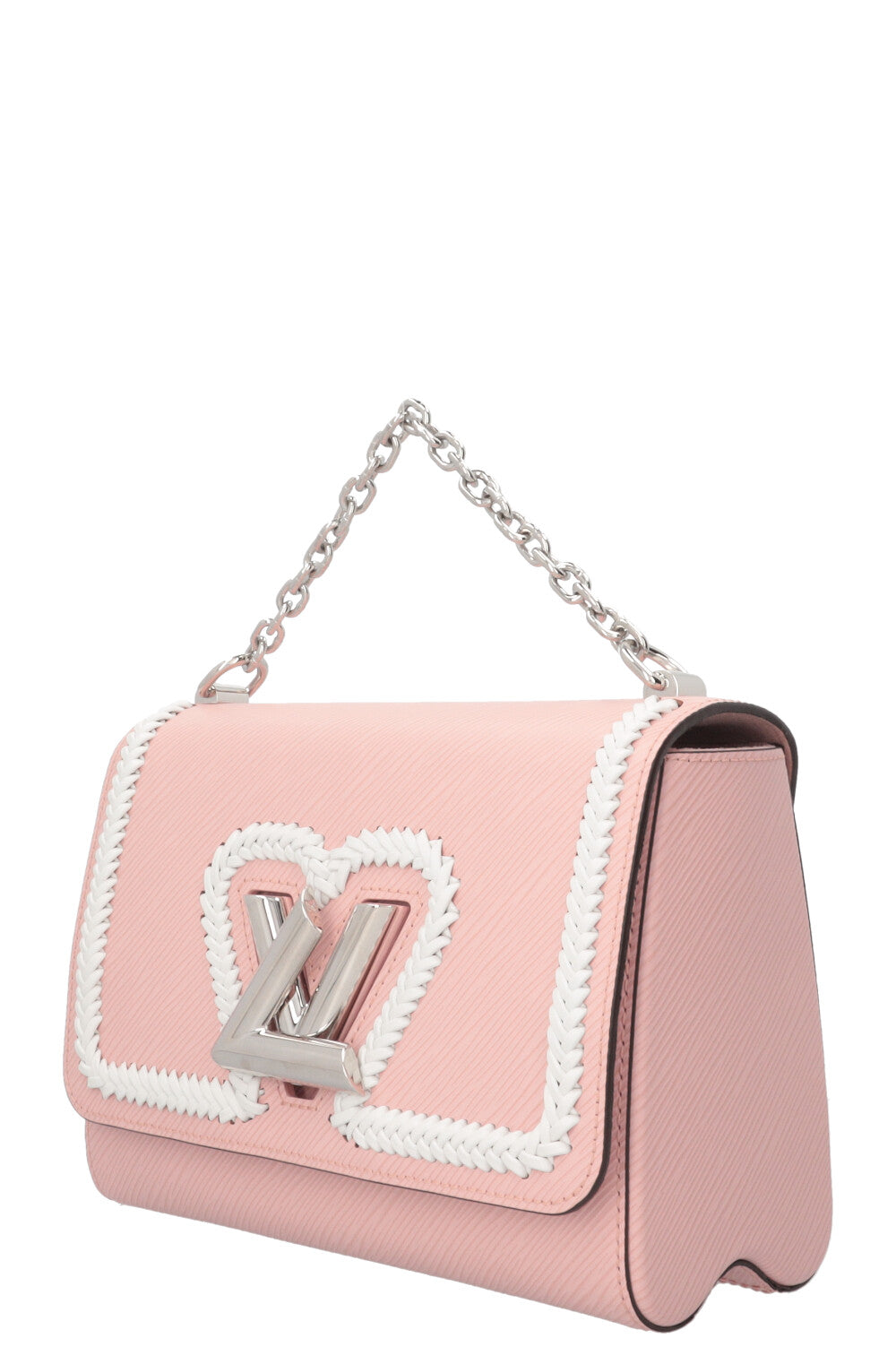 LOUIS VUITTON Twist MM Tressé Epi Rose Blanc