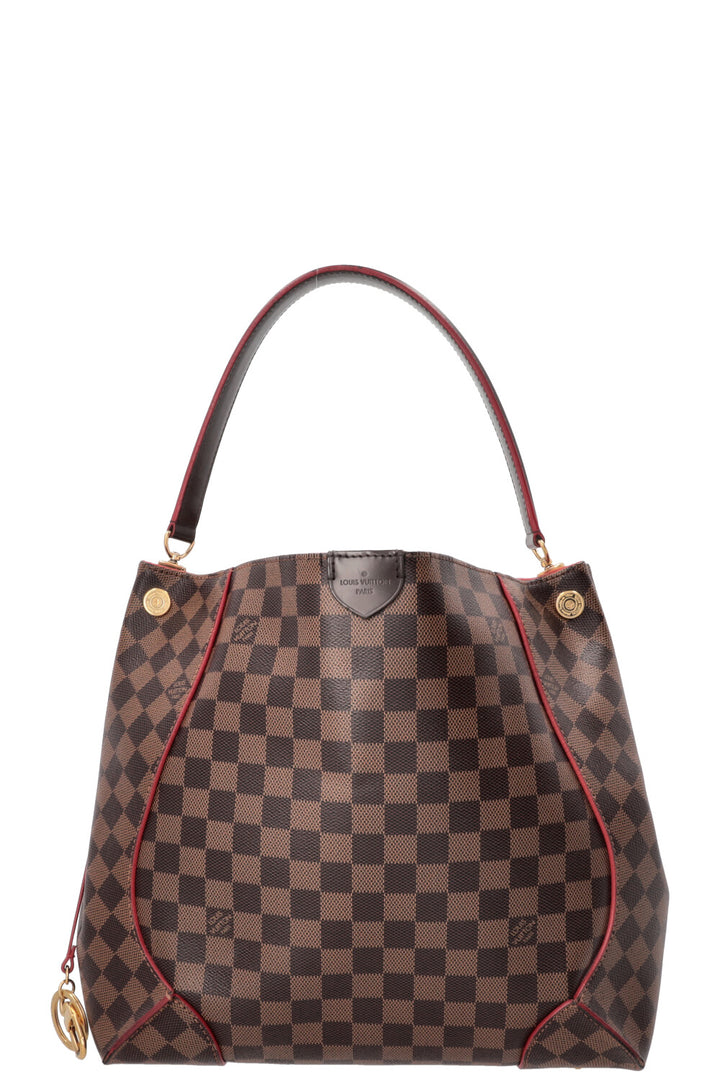 LOUIS VUITTON Caissa Hobo Bag Canvas Damier Ebene