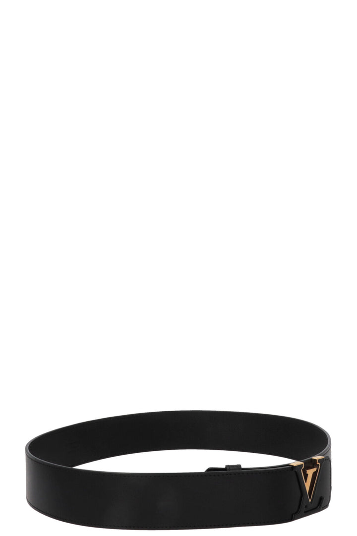 LOUIS VUITTON Capucine Initials LV Belt Leather Black