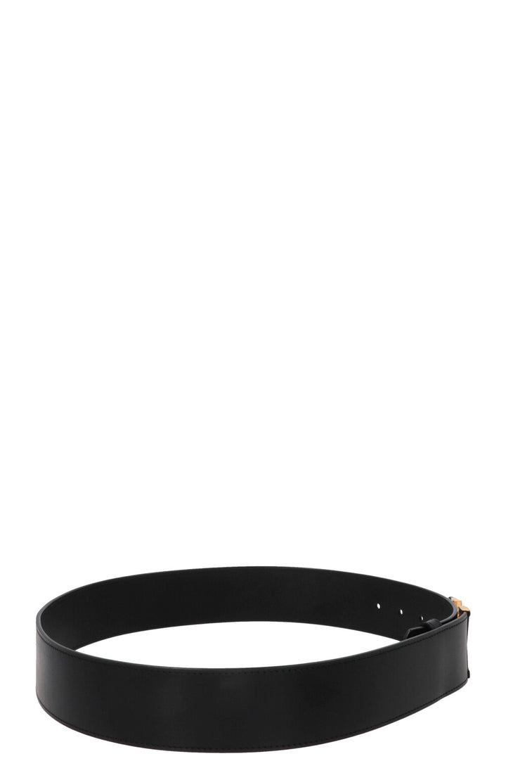 LOUIS VUITTON Capucine Initials LV Belt Leather Black