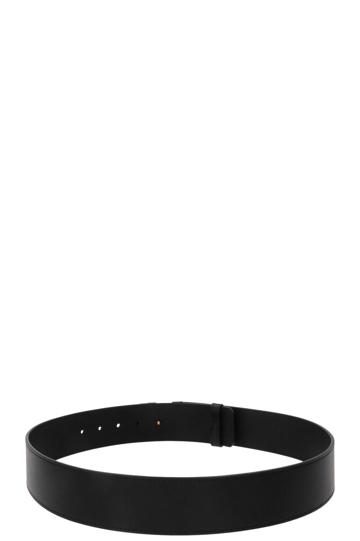 LOUIS VUITTON Capucine Initials LV Belt Leather Black