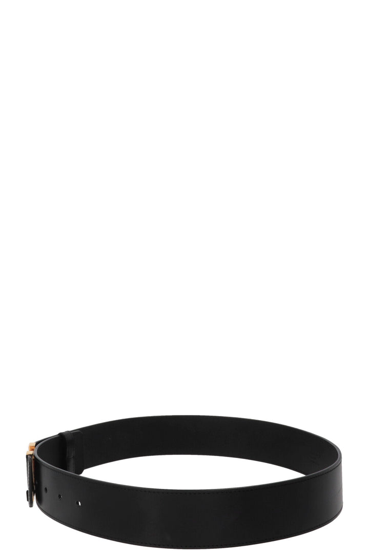 LOUIS VUITTON Capucine Initials LV Belt Leather Black
