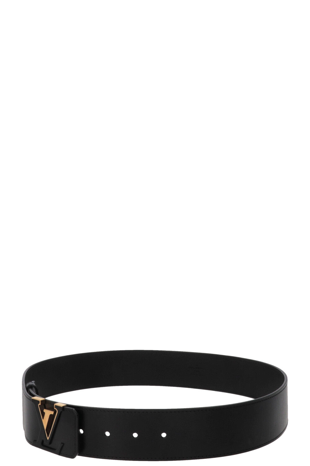 LOUIS VUITTON Capucine Initials LV Belt Leather Black