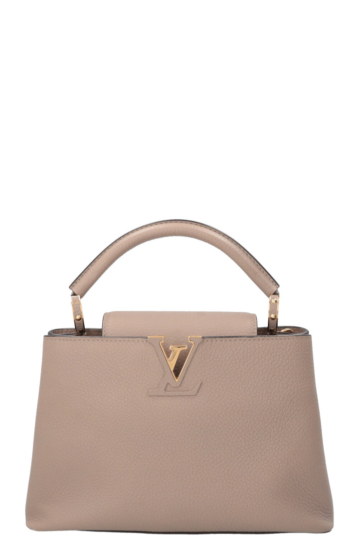 LOUIS VUITTON Capucines BB Bag Leather Galet Grey