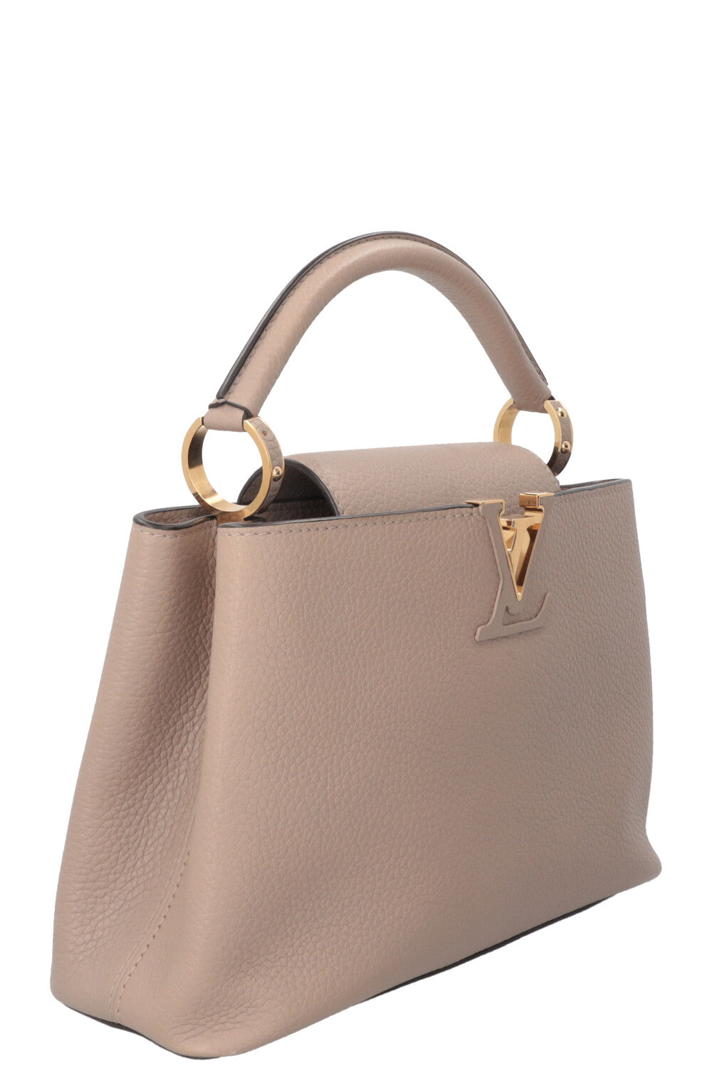 LOUIS VUITTON Capucines BB Bag Leather Galet Grey