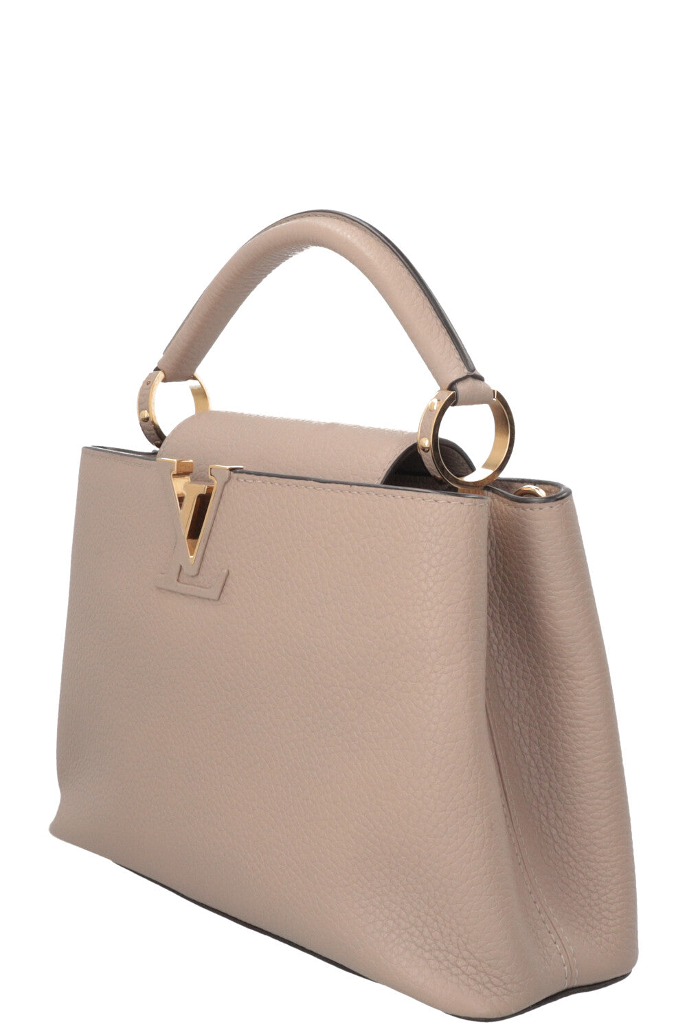 LOUIS VUITTON Capucines BB Bag Leather Galet Grey
