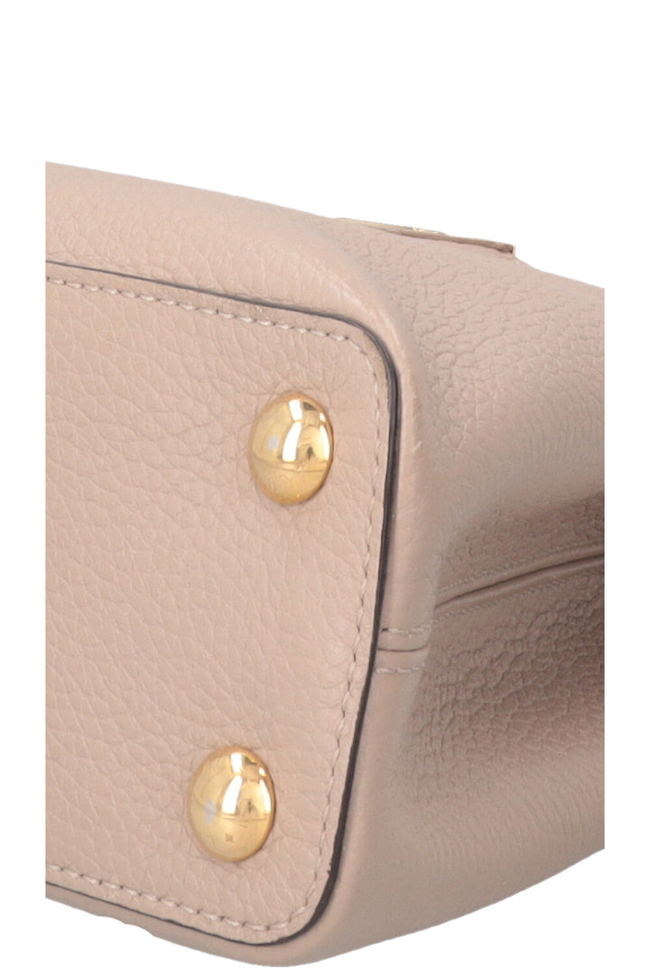 LOUIS VUITTON Capucines BB Bag Leather Galet Grey