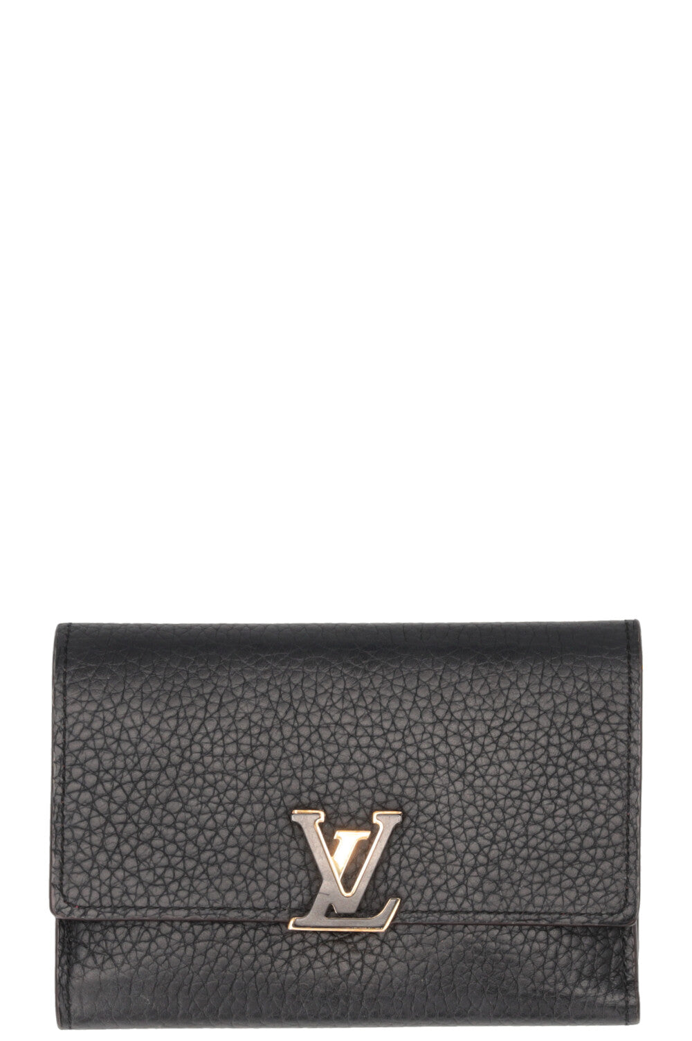 Portefeuille compact Capucines LOUIS VUITTON en cuir noir