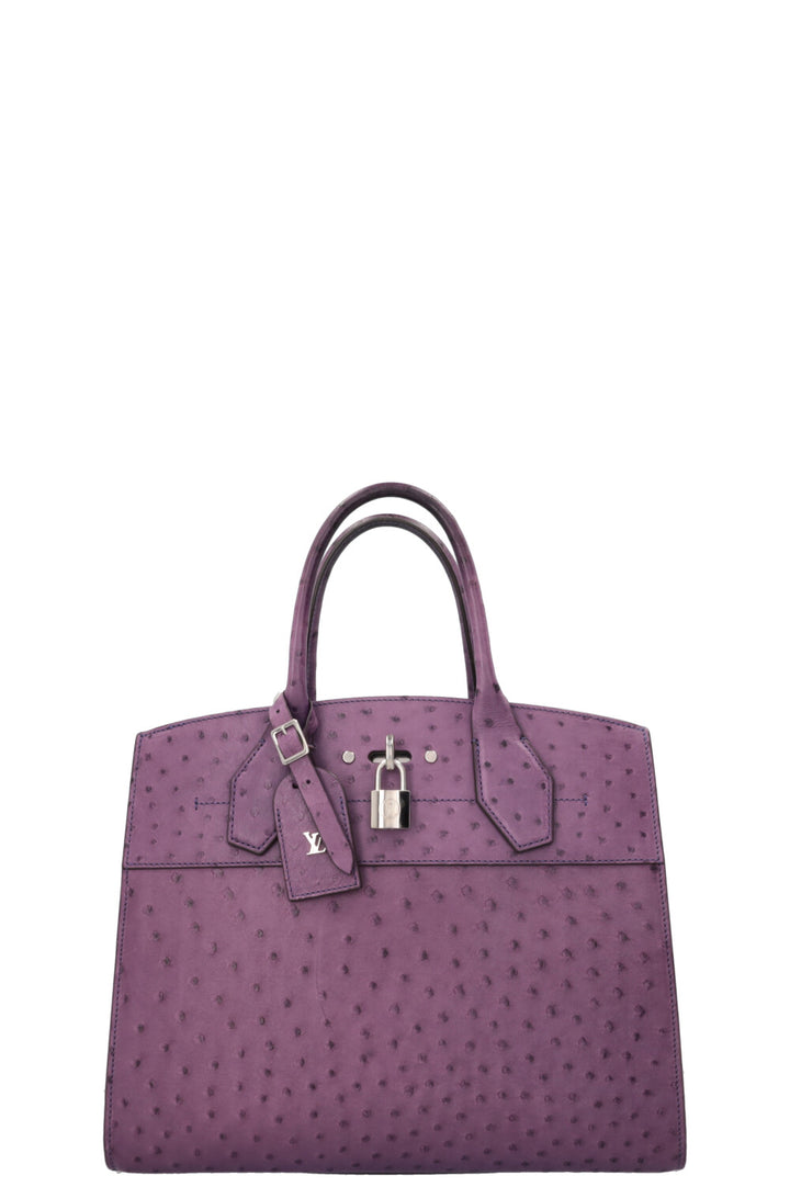 LOUIS VUITTON City Steamer PM Bag Ostrich Purple