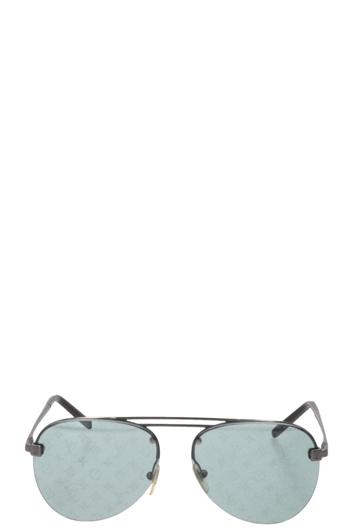 LOUIS VUITTON Clockwise Sunglasses Z1184W Metal Blue