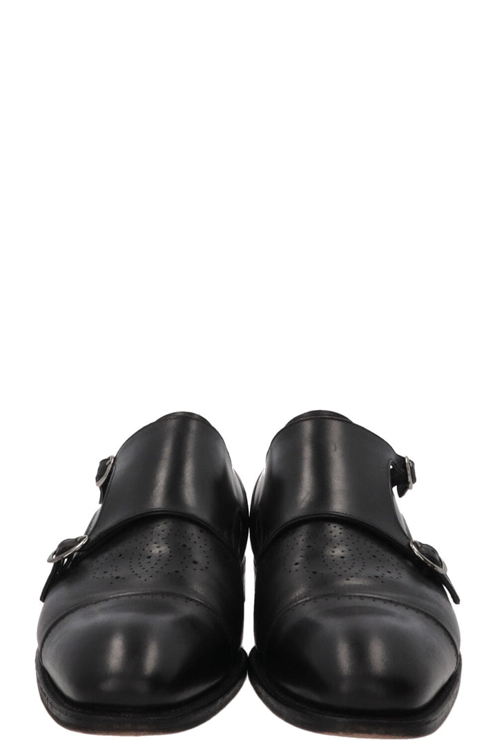 LOUIS VUITTON Double Monk Strap Shoes Leather Black