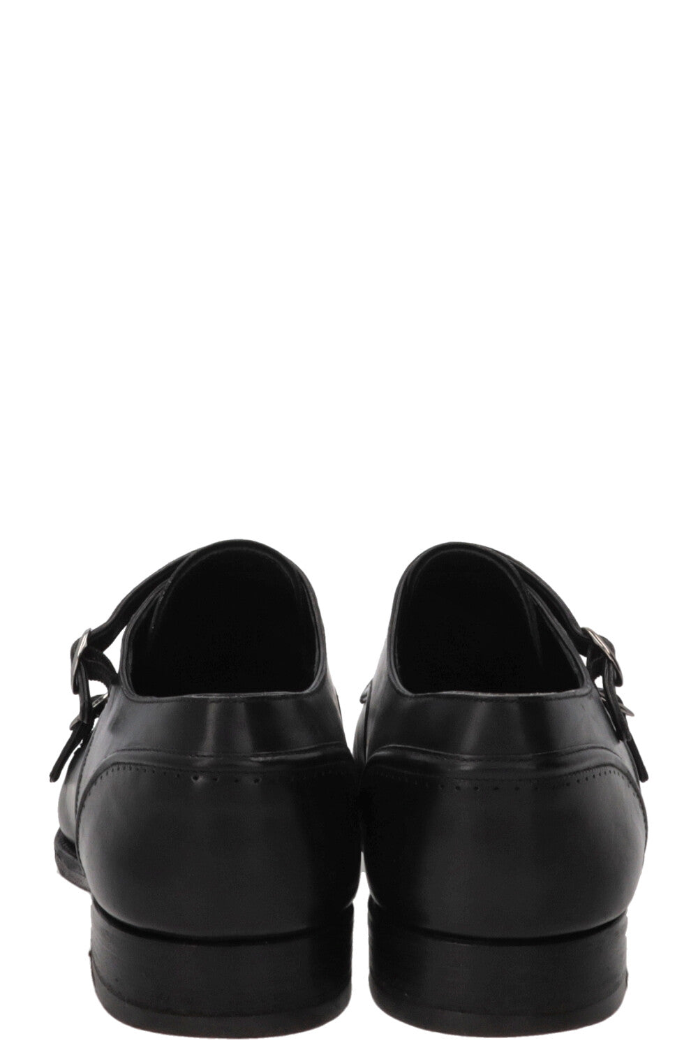 LOUIS VUITTON Double Monk Strap Shoes Leather Black