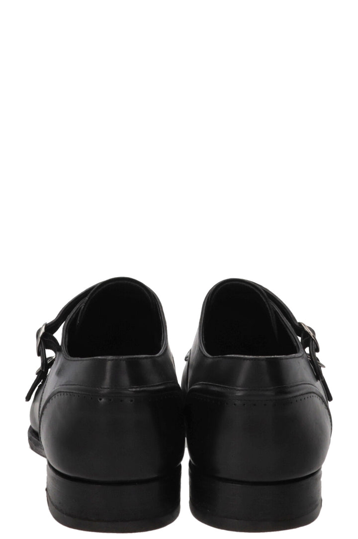 LOUIS VUITTON Double Monk Strap Shoes Leather Black