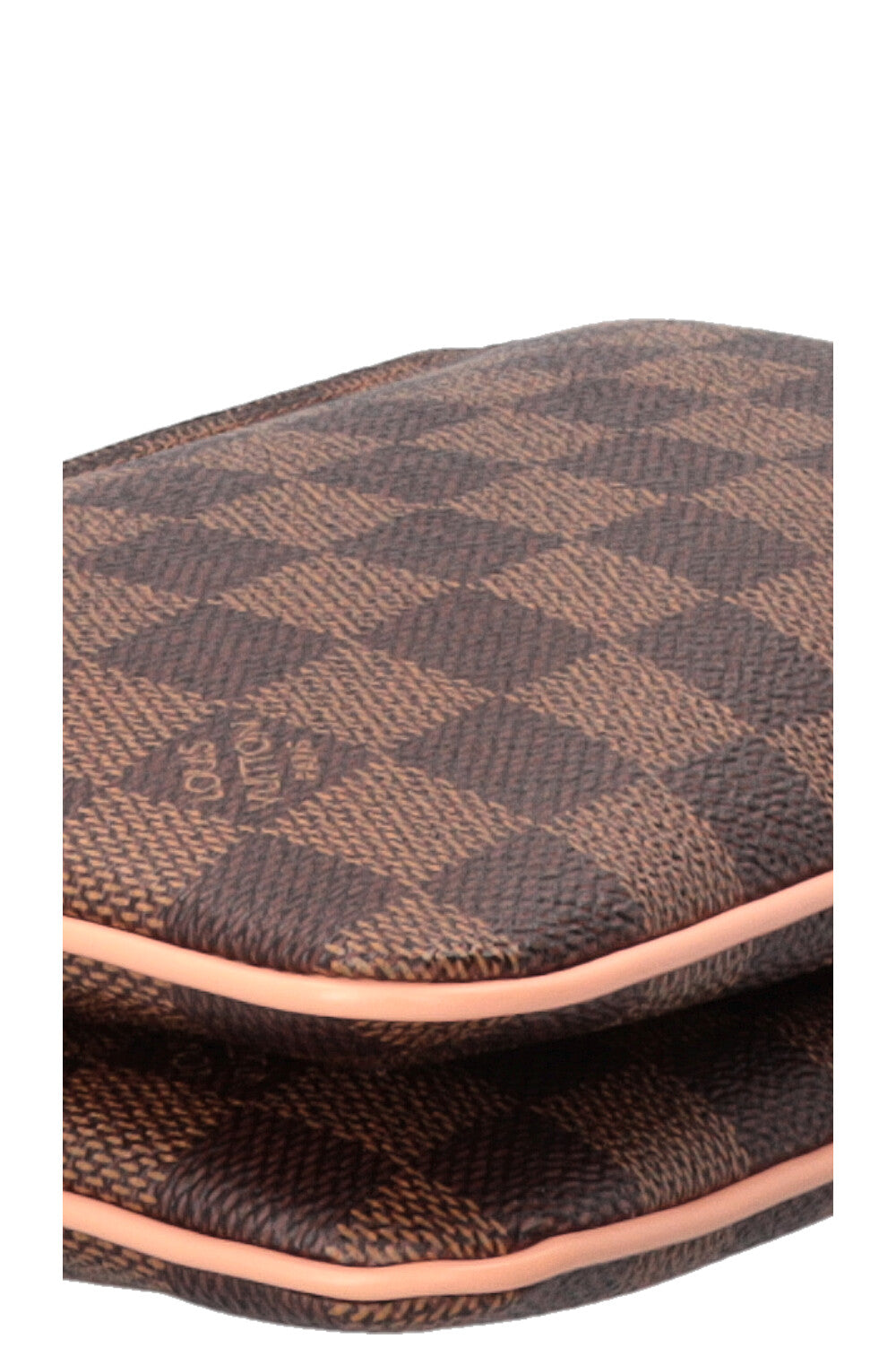 LOUIS VUITTON Double Zip Pochette Canvas Damier Ebene Pink