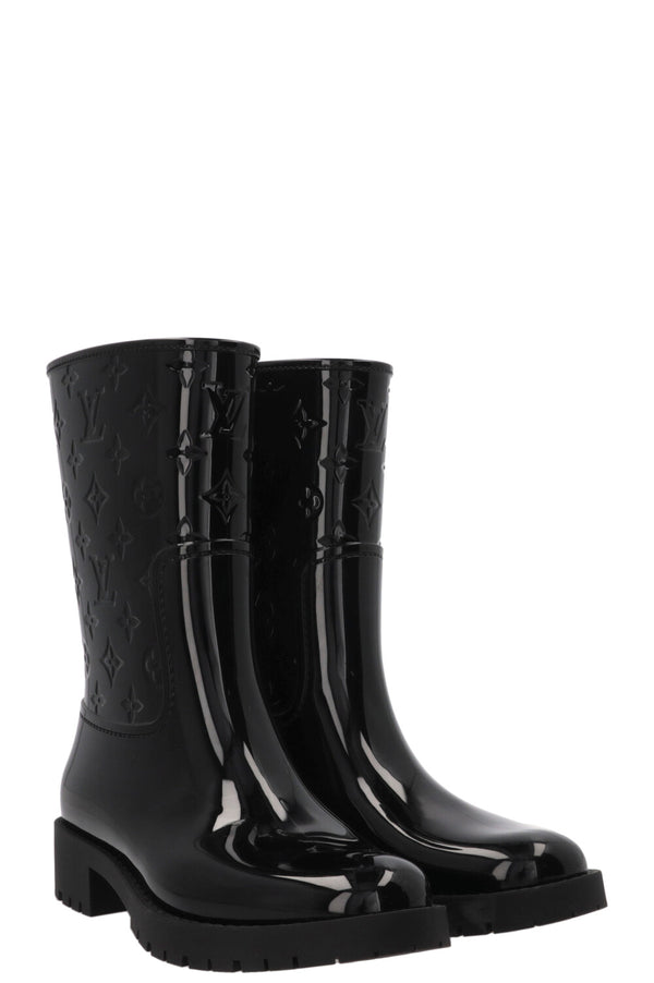 LOUIS VUITTON Drops Rubber Boots Black
