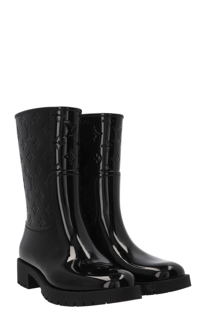 LOUIS VUITTON Drops Rubber Boots Black