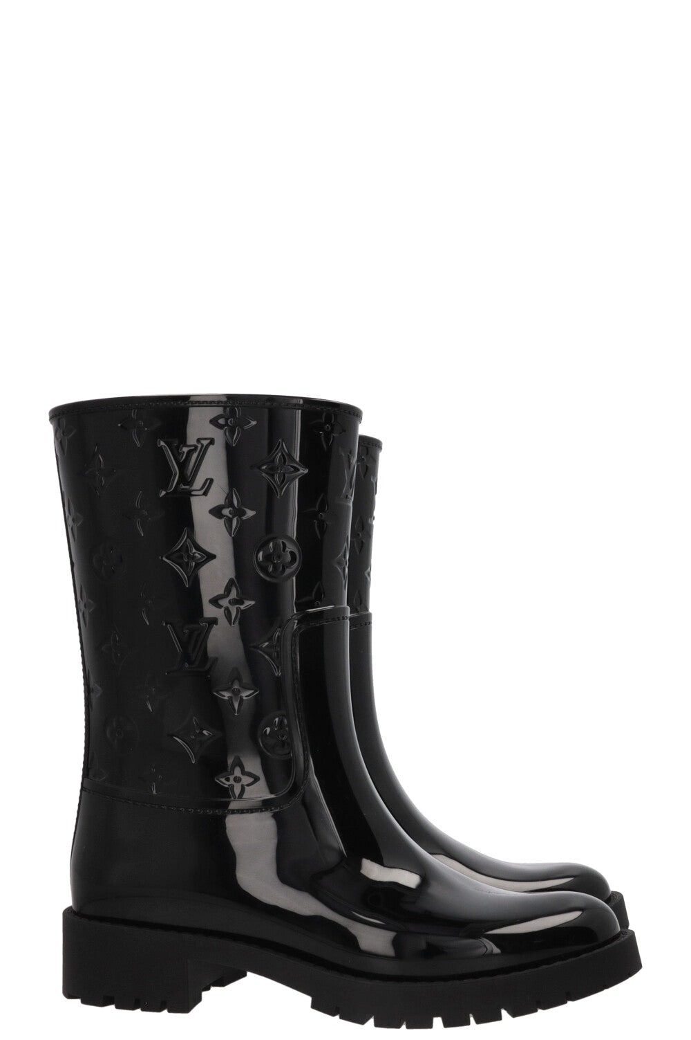 LOUIS VUITTON Drops Rubber Boots Black