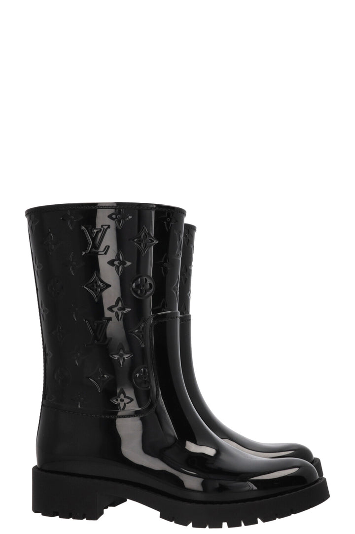 LOUIS VUITTON Drops Rubber Boots Black