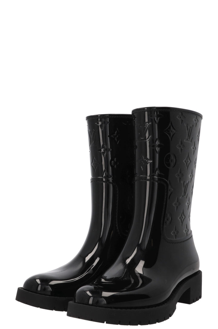 LOUIS VUITTON Drops Rubber Boots Black