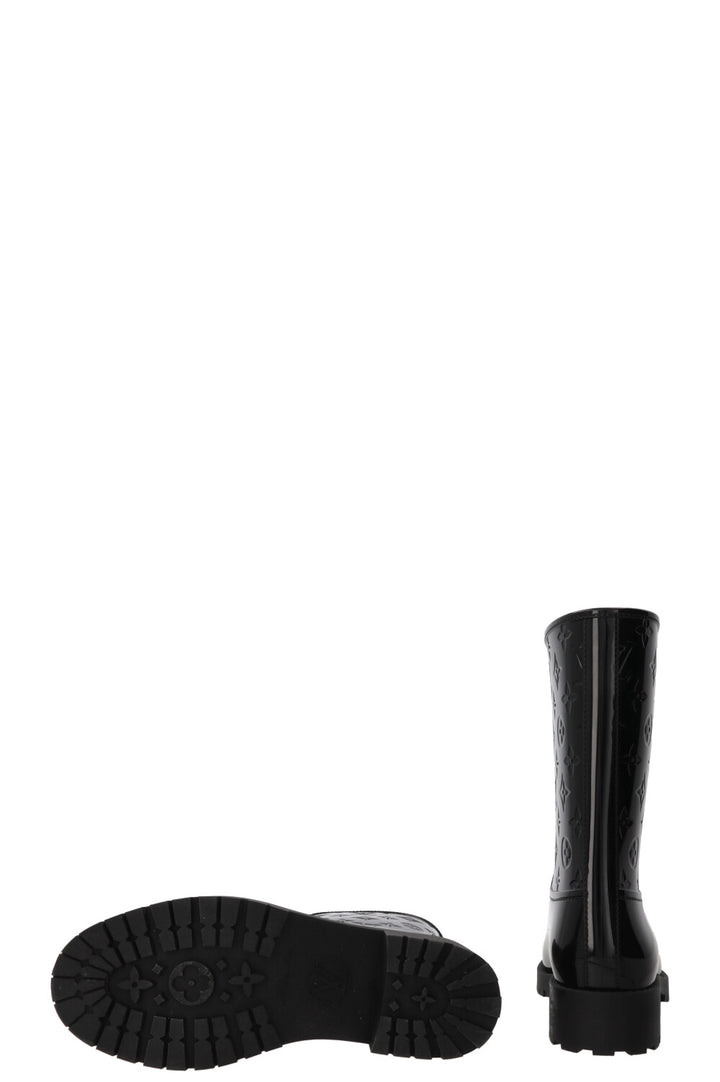 LOUIS VUITTON Drops Rubber Boots Black