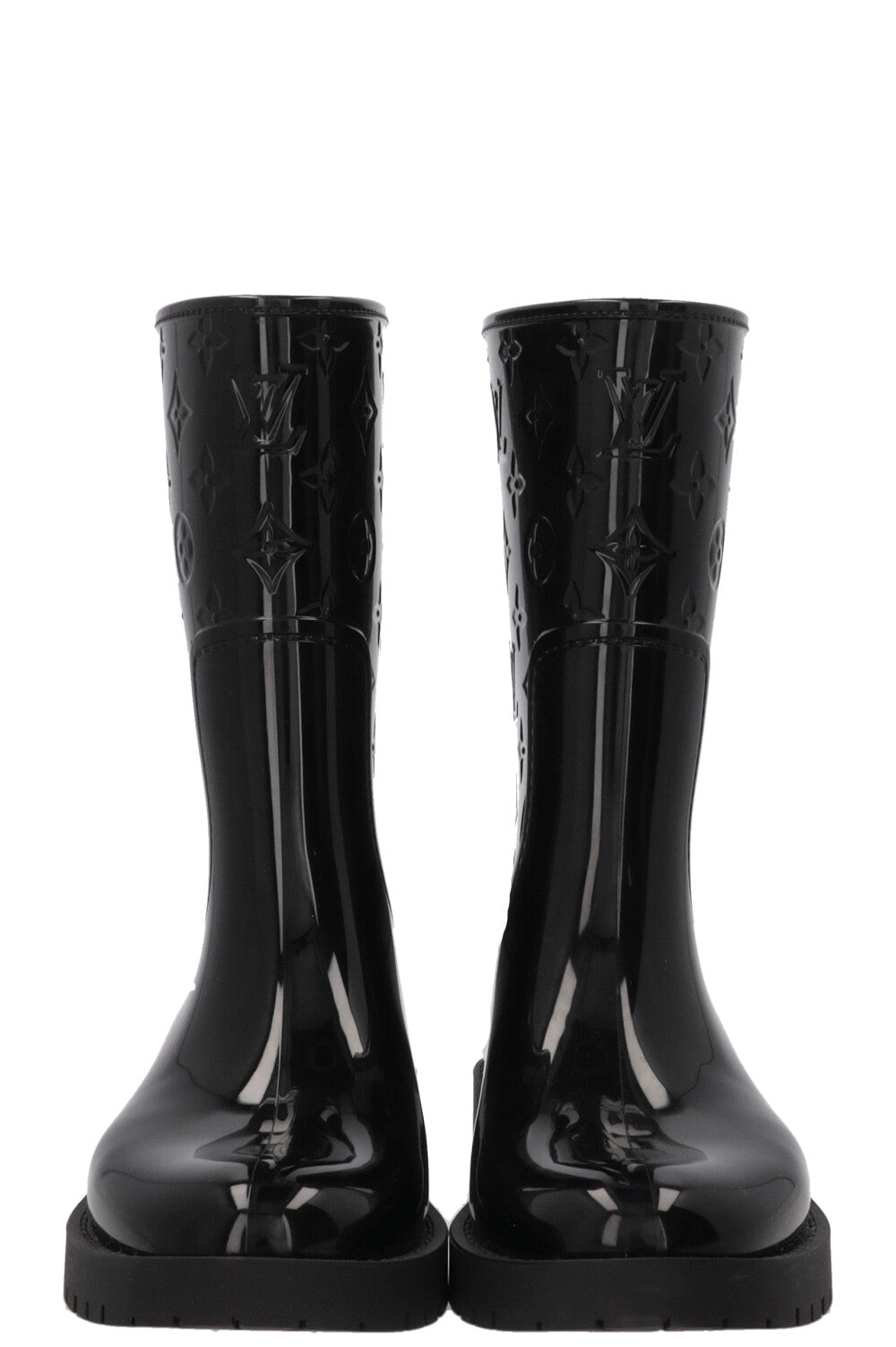 LOUIS VUITTON Drops Rain Boots MNG PVC Black