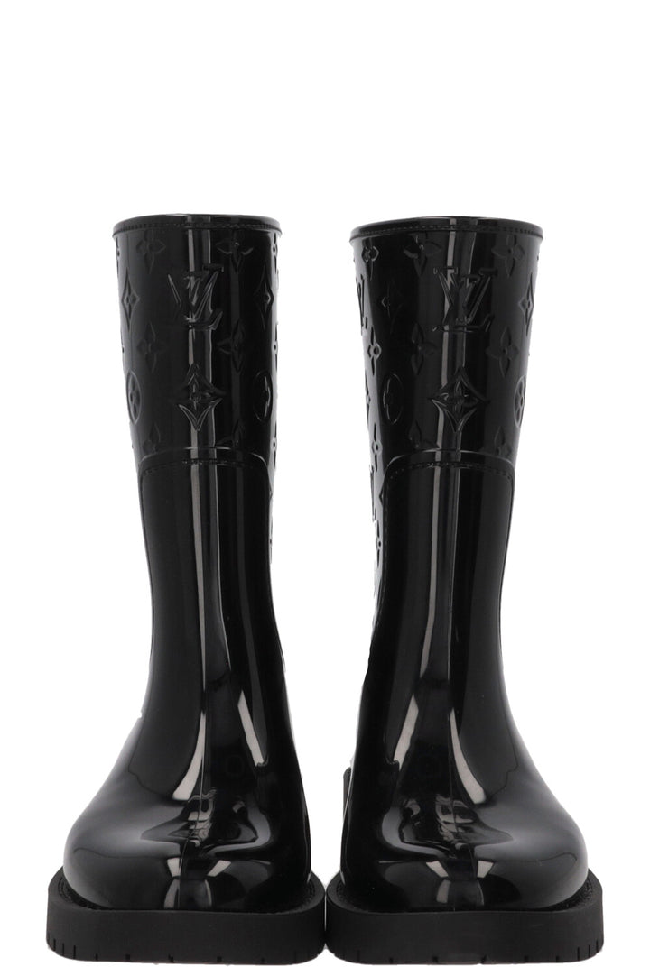 LOUIS VUITTON Drops Rain Boots MNG PVC Black