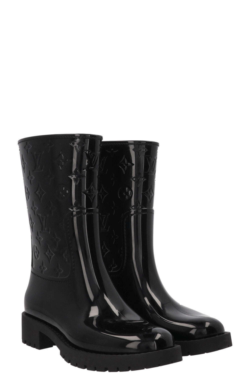 LOUIS VUITTON Drops Rain Boots MNG PVC Black