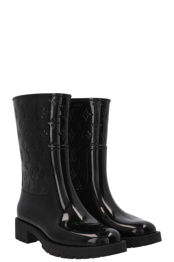 LOUIS VUITTON Drops Rain Boots MNG PVC Black