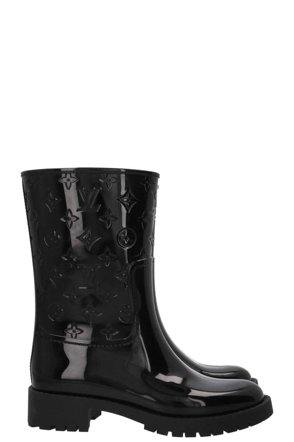 LOUIS VUITTON Drops Rain Boots MNG PVC Black