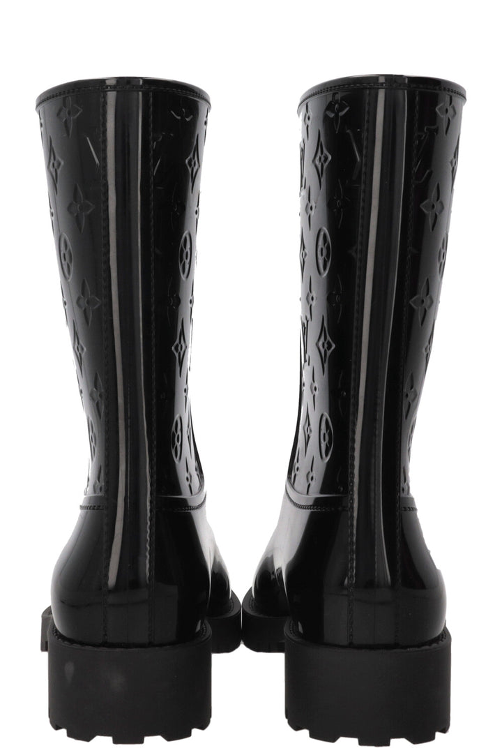LOUIS VUITTON Drops Rain Boots MNG PVC Black
