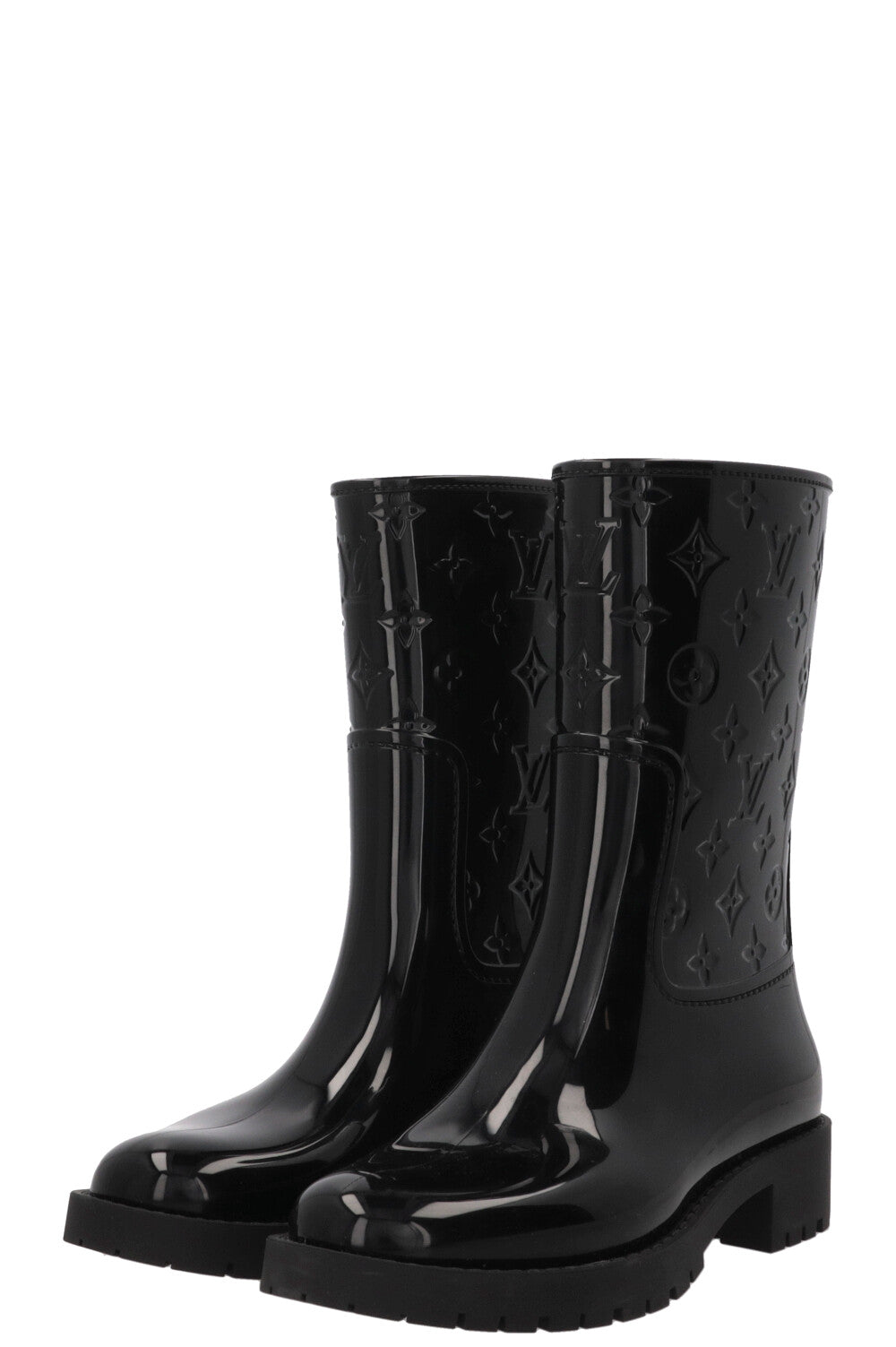 LOUIS VUITTON Drops Rain Boots MNG PVC Black