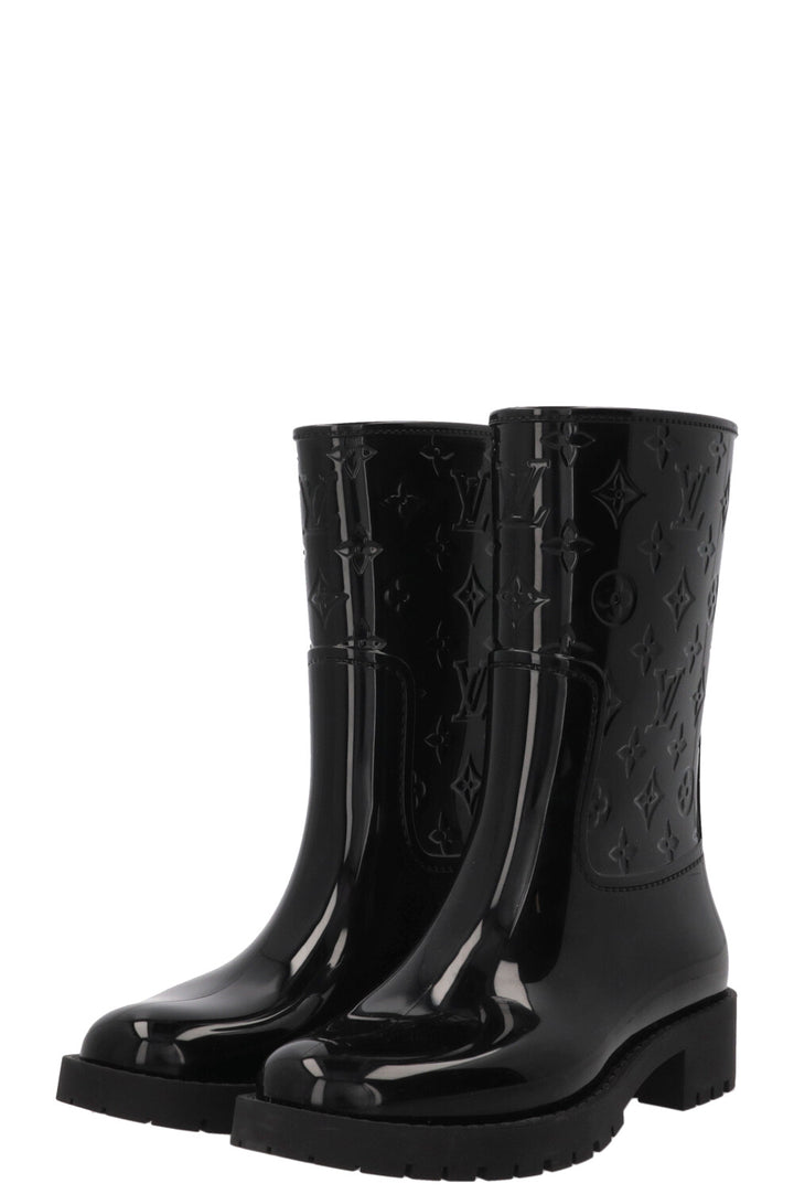 LOUIS VUITTON Drops Rain Boots MNG PVC Black