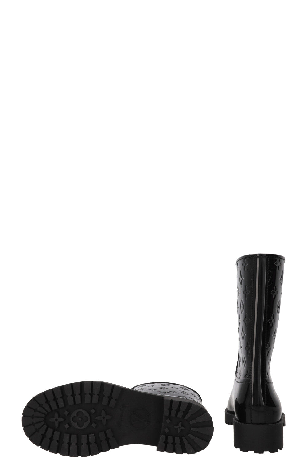 LOUIS VUITTON Drops Rain Boots MNG PVC Black