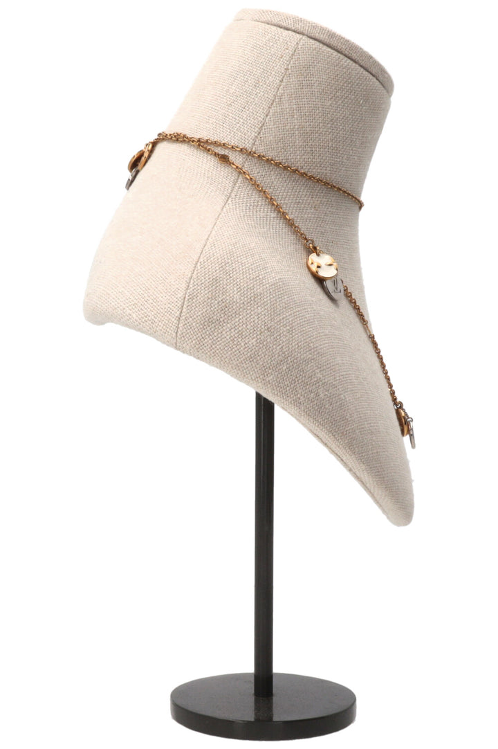 LOUIS VUITTON Enamel LV Station Charm Necklace