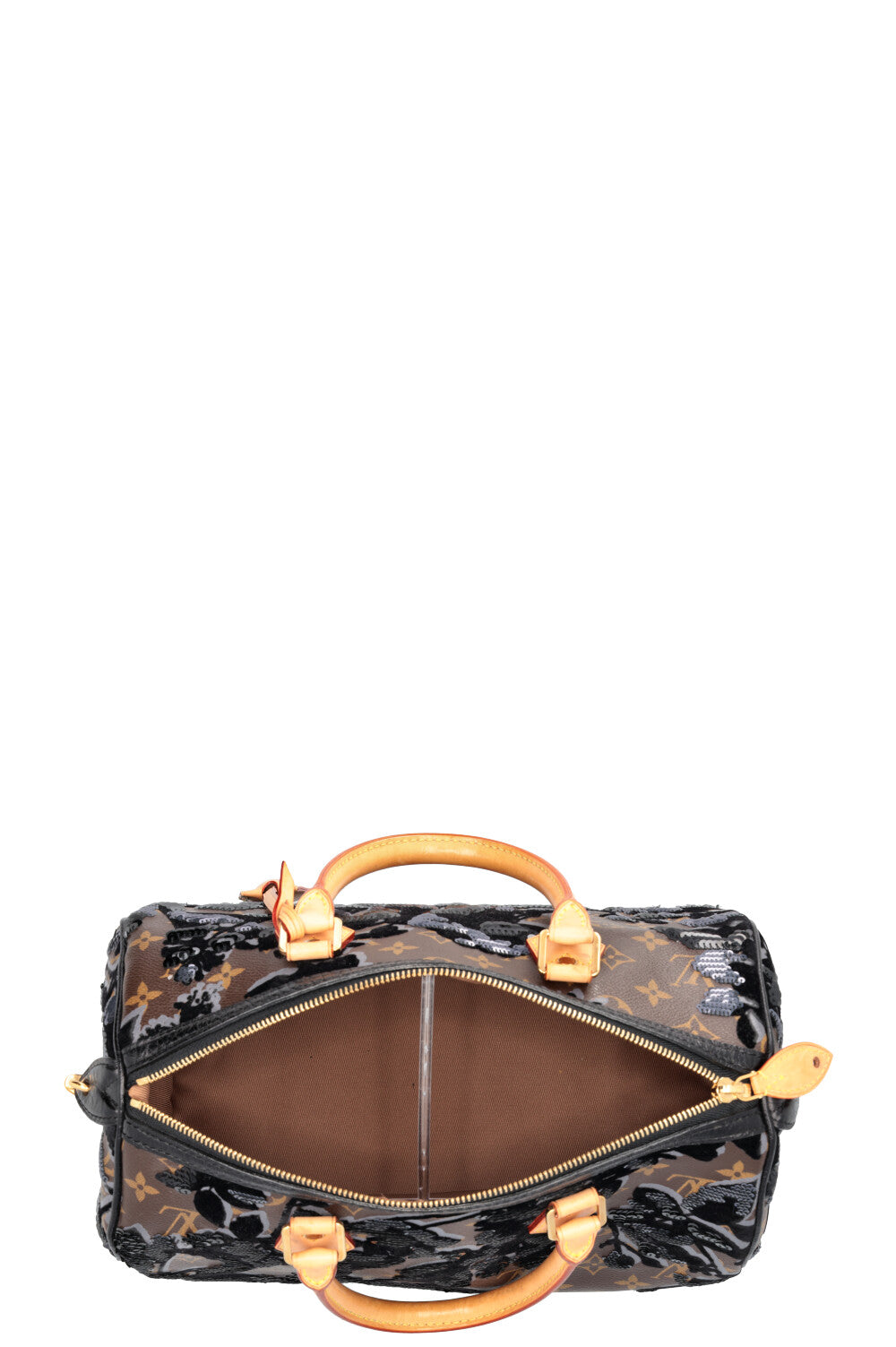 LOUIS VUITTON Fleur de Jais Speedy 30 Canvas Brown